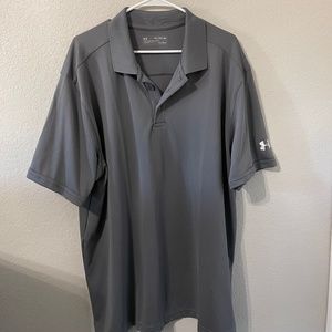 NWOT Under Armour Men's Gray 2XL HeatGear Collar Shirt
